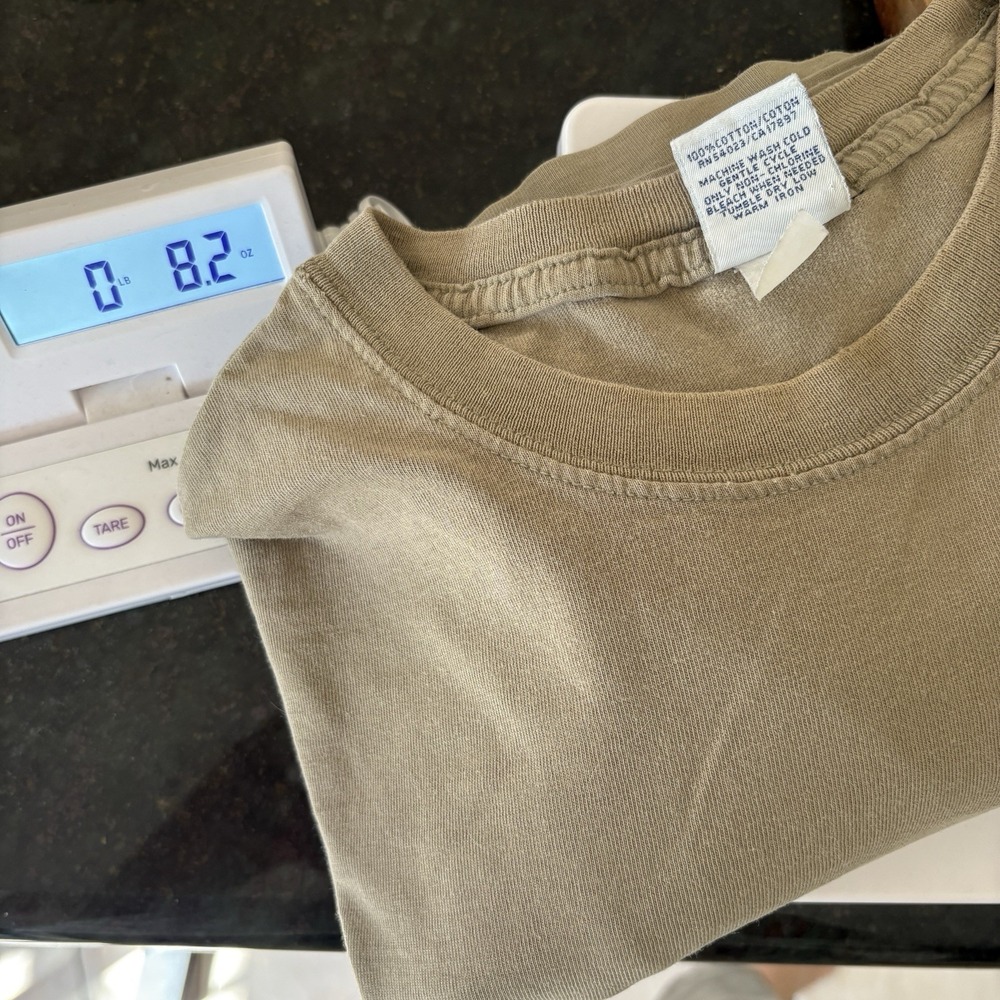 Vintage Old Navy Mens Large T-Shirt Pocket Stripe Beige Y2K Cotton Tee - Picture 9 of 9